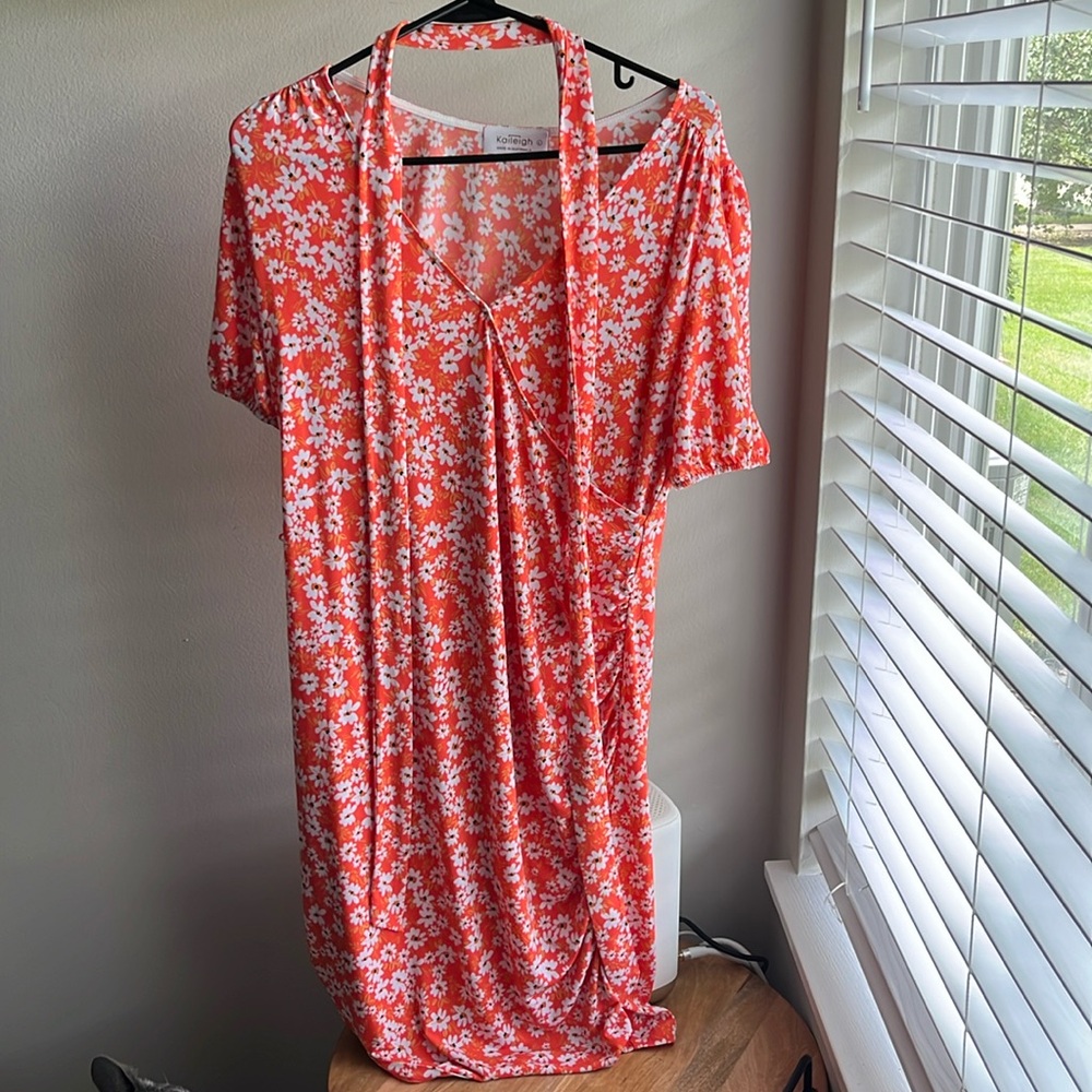 Orange floral dress from Kaleigh - stitch fix exclusive! Size large